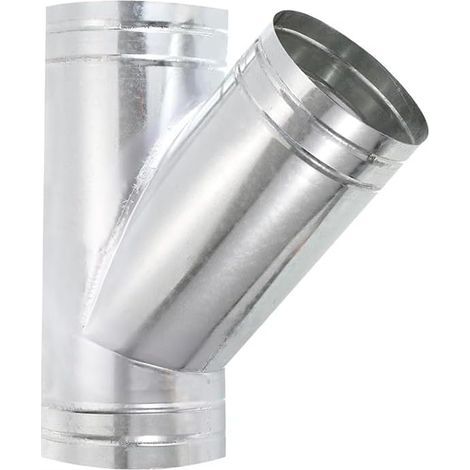 Connecteur de tuyau de ventilation à 3 voies, connecteur de tuyau d'aération en métal, séparateur de conduit pour systèmes CVC, tuyaux d'aération de sèche-linge (145 mm) (1/5)