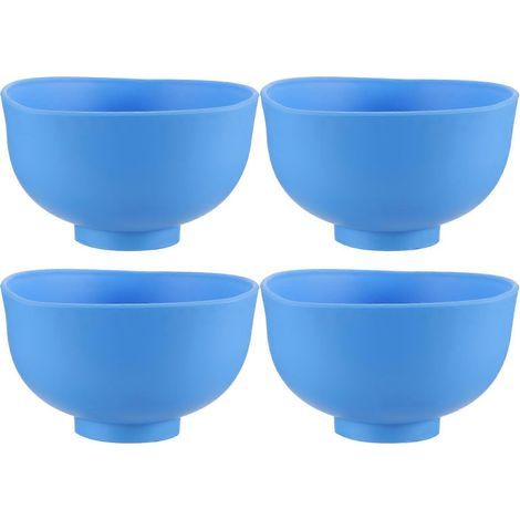 Lot de 4 bols mélangeurs dentaires pratiques pour plâtre, destinés aux cabinets dentaires.-12X12cm-Blue (1/3)