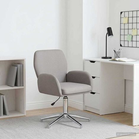 vidaXL Silla de escritorio giratoria Tela 54 x 58 x 90 cm Topo (1/4)