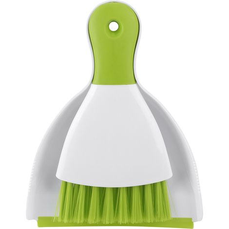 Mini Set Spazzola e Paletta – Manico Ergonomico 21x15,5 cm, Setole Morbide in PP – Design Compatto Salvaspazio – Ideale per Tastiera e Scrivania Ufficio (1/5)