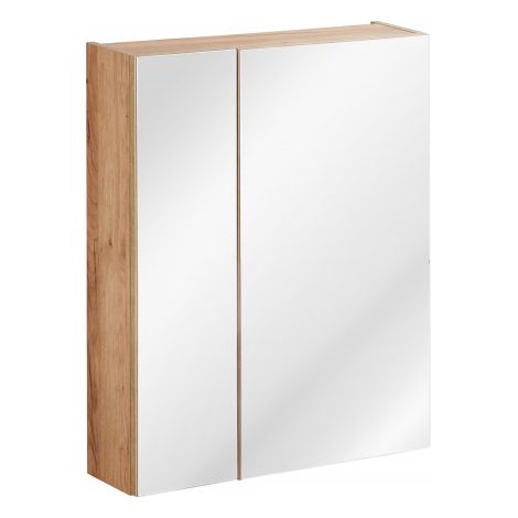 Cabinet miroir de salle de bain -  75 x 60 x 16 cm - Elise oak - Livraison gratuite