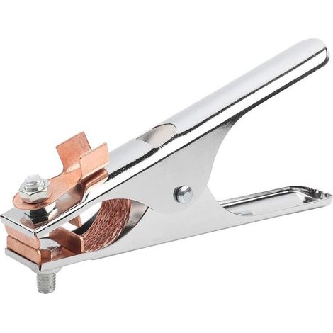 (Argent)Pince de Masse Soudure, 300A Laiton Support D'électrode de Soudage Pince de Câble de Terre Pince à Mâchoire Pince Robuste pour Machine à Souder avec vis Fixables