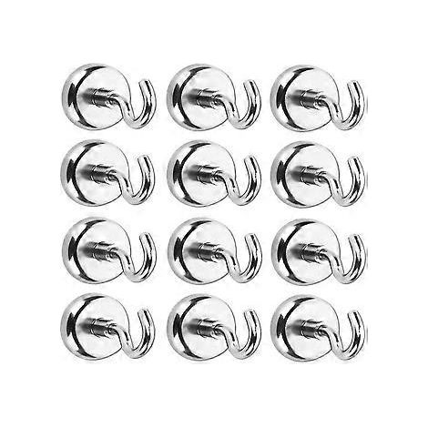 12 Magnethaken, extra starker Magnet mit Haken für Kühlschränke, 22 kg Zugkraft