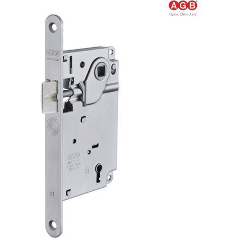 SERRATURA AGB PATENT CENTRO SOLO SCROCCO BORDI TONDI ENT. 50 MM CROMO OPACA (1/2)