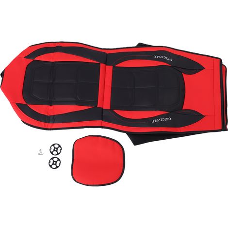 Housses de siège en cuir, protection automobile respirante à couverture complète toutes saisons, compatible avec airbag, pour berlines, SUV, rouge (1/5)