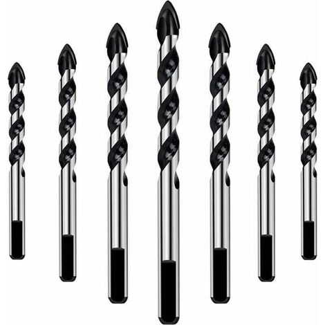 Jeu de 7 forets pour carrelage, verre, béton, pierre, brique, carrelage, céramique et miroirs (3mm 4mm 5mm 6mm 8mm 10mm 12mm)