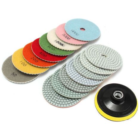 Disque de meulage à eau diamantée de 4 pouces 100mm disque de meulage doux 16 pièces de meulage de pierre (1/3)
