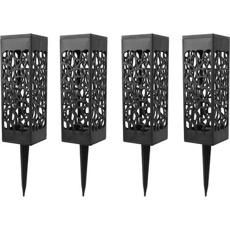 Lampe Solaire à Pointe de pelouse, Paquet de 4 11,2 x 2,4 x 2,4 Pouces Extérieure Solaire Solaire Imperméable À l'eau Solaire Lampe LED Spike Lampes pour Maison Jardin Courtyard (1/5)