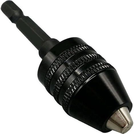 A 1 PCS Mandrin de Perceuse sans Clé à Changement Rapide 0.6-8mm Mandrin Autoserrant Adaptateur Convertisseur 6 35 mm Tige Hexagonale Mini Mandrin à 3 Mâchoires Pour Perceuse Visseuse élect (1/4)