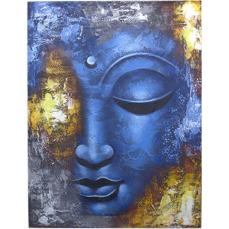 Peinture de Bouddha - Visage bleu abstrait- Vendu par 1 (1/4)