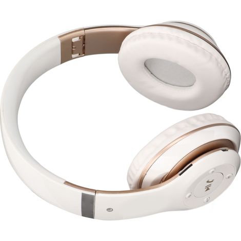 Casque stéréo Hi-Fi S6, casque Bluetooth pliable avec microphone pour téléphone portable et tablette (blanc)