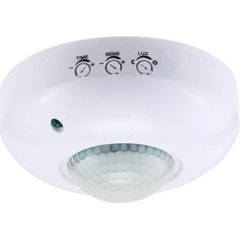 Capteur de présence à Montage au Plafond,Interrupteur à détecteur de Mouvement PIR 220-240V,Interrupteur de lumière à détecteur de Mouvement Haute sensibilité,Plage de détection 6m à 360° (1/5)