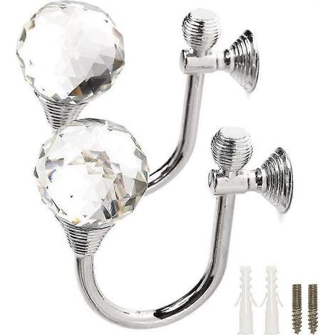 Crochets décoratifs en cristal pour rideaux, embrasses, crochets métalliques pour suspendre rideaux, vêtements et décoration intérieure (1/5)