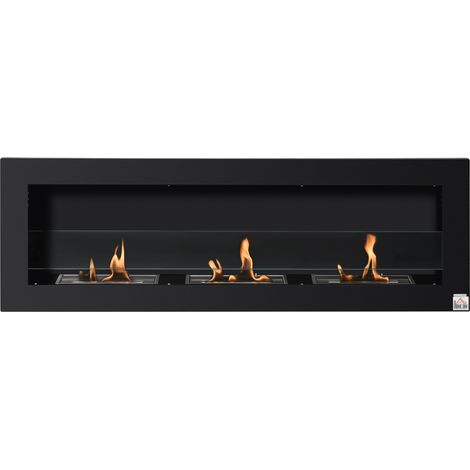 Cheminée murale bioéthanol STEFANY design Bauhaus noire (1/5)