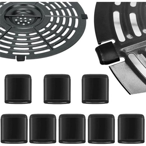 Protections d'angle pour plaque d'airfryer lot de 16 - patins silicone 1,1 x 1 cm, noirs (1/5)