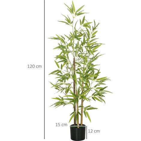 Plante artificielle Bambou arbre artificiel hauteur 120 cm avec pot, décoration interieur, très réaliste (1/5)