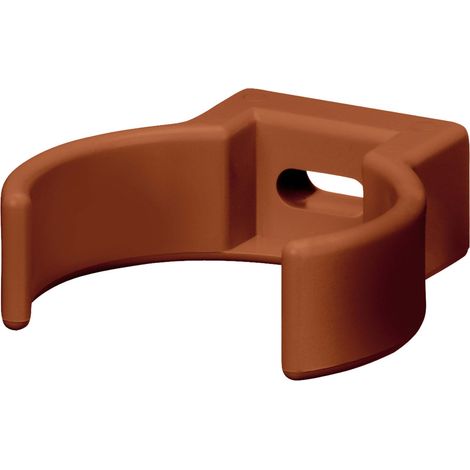 INEFA Collier Clip, PVC-U Collier pour tuyau de descente, Accessoires pour gouttières, montage facile, Made in Germany - 50mm, 1 pièce Marron