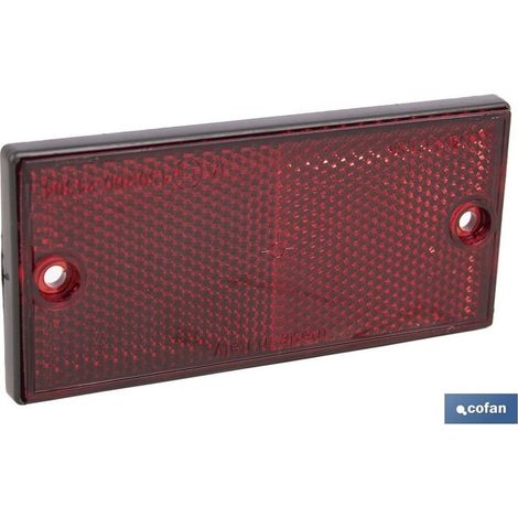 Catadioptrique rouge rectangulaire 106 x 50 mm, en PMMA, installation facile. (1/4)