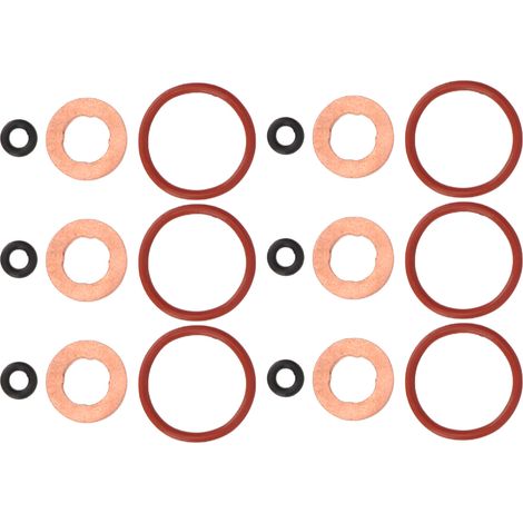 Satz mit 6 Einspritzdüsendichtungen 059 130 519 aus Gummi und Metall, Ersatz für Audi A4, A5, A6 und Q5, optimale Abdichtung (1/5)