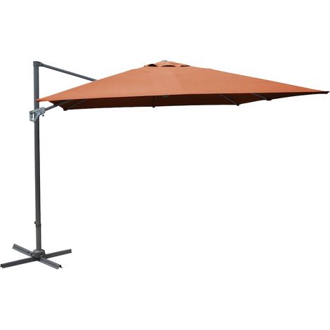 PROLOISIRS Parasol déporté - NH - Aluminium - 3x4 - Sienne