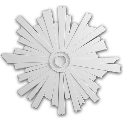 Rosone soffitto parete Profhome 156804 Medaglione Elemento decorativo stile Art Déco bianco Ø 90,1 cm