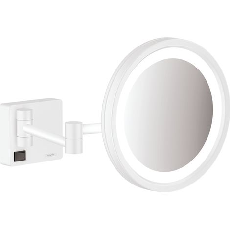 Hansgrohe AddStoris - Wand-Kosmetikspiegel mit LED Leuchte, weiß matt 41790700 (1/2)