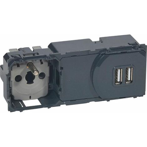 Legrand – Prise de courant double chargeur USB type-A – 250V 16A – Pour installation en intérieur – Gamme Céliane