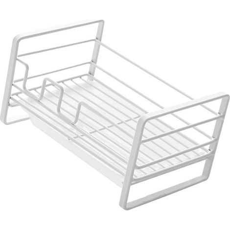 Égouttoir à éponges blanc mat compact antirouille, idéal pour la cuisine et la salle de douche. (1/5)