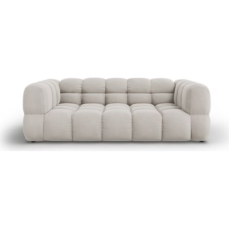 Canapé 3 places en velours beige clair (1/5)