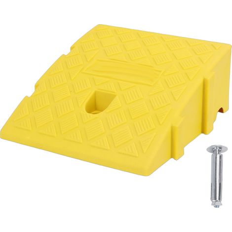 Rampe de bordure d'allée jaune, 11 cm de hauteur, 2 tonnes de chargement, légère, portable, robuste, pour voitures, chariots, chariots, motos, vélos. (1/5)