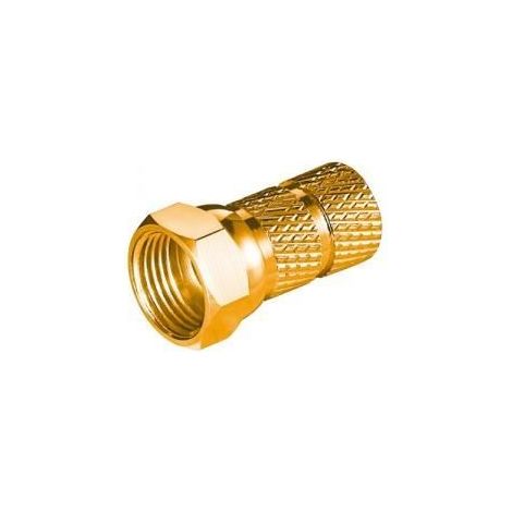 Fiche F - Non spécifié - 20mm - Plaqué or - Connecteur F-plug - Grand écrou