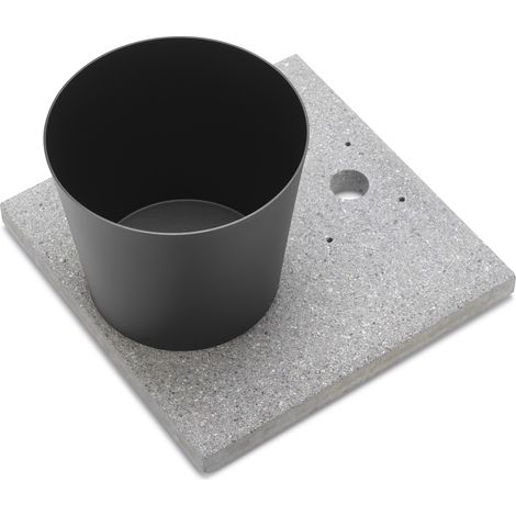 Base con Vaschetta per Fontane con Ghiera Grande 40x40x5 cm in Cemento Belfer 42/BSE/3 Antracite (1/5)