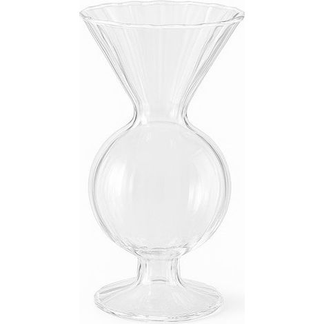 Soliflore en Verre Transparent Vase Solitaire Rond Décoration Intérieure 6,3 x 6,3 x 12,6 cm - PANGIVO (1/3)