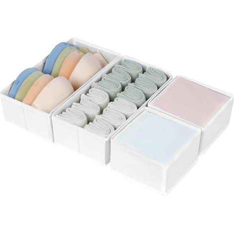 Schubladen Organizer Socken Krawatten Gürtel 4 Stück Weiß (1/5)