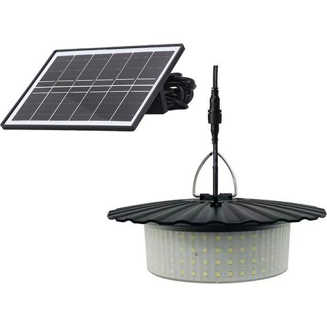 Lampe suspendue solaire étanche LED pour abri 5 modes lumineux détecteur de mouvement minuterie télécommande intérieur extérieur jardin terrasse camping (1/4)