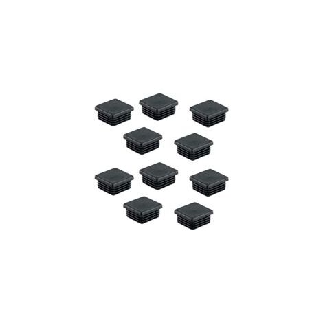 25 embouts carrés pour tubes, inserts en plastique, couvercles, bouchons, noirs, 40 x 40 mm, embouts automobiles - Crezuo (1/4)