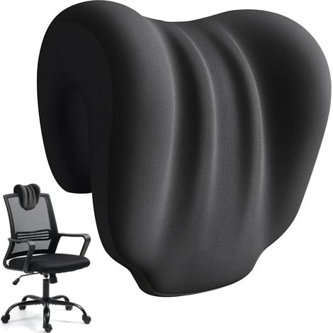 1 Coussin Cervical, Mousse à Mémoire de Forme, Ergonomique, Gris ou Noir, pour Bureau et Maison (1/5)