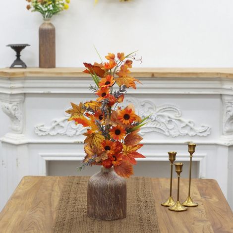 Guirlande Automnale - Feuilles Faussement Naturelles - Pour Décoration de Table Porte Mur ou Escalier - 180 cm - 1 Pièce (1/5)