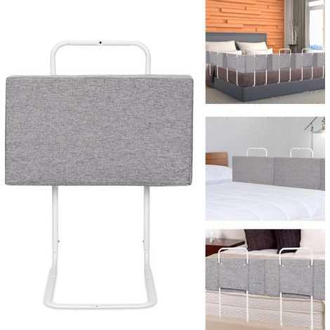 SWANEW Barriere per Letto per bambini Barriera di Sicurezza Morbida regolabili in altezza 60 cm Barriera Paracolpi In Schiuma Grigio (1/5)