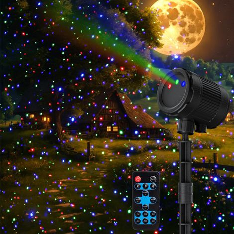Proiettore di luci natalizie, luci a effetto cielo stellato rosse, verdi e blu, luci laser, luci da giardino impermeabili per esterni. (1/3)