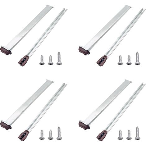 4 glissières de tiroir en métal pour commodes et tables chevet, kit (1/5)