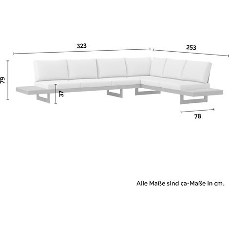 Mömax Loungegarnitur Sabrina Grau Metall/Outdoorstoff (1/5)
