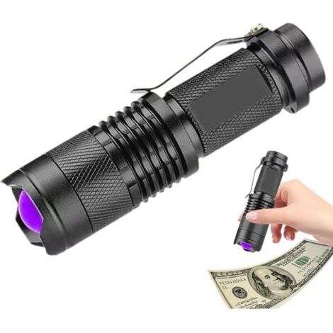 Houhence – Lampe torche UV portable 365nm – Lumière LED étanche 5W – Détection taches urine animaux – Corps en alliage aluminium durable