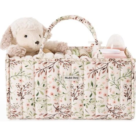 Panier de rangement rustique pour sac à langer, idéal pour la chambre de bébé et la table à langer. (1/5)