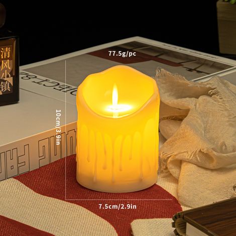 Lampe bougie électronique LED, lampe décorative fausse bougie simulée, accessoire de décoration romantique pour mariage, lumi(Y079) (1/5)