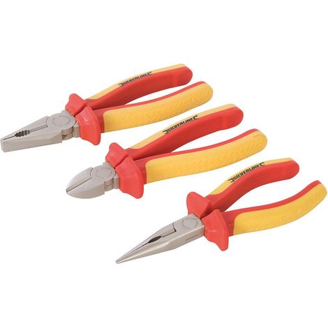 Profi VDE Zangen Set 3-tlg. Spitzzange Seitenschneider Kombizange (1/3)