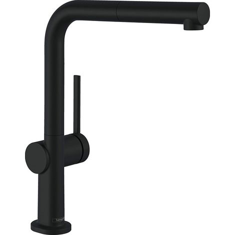 Hansgrohe M54 - Spültischarmatur Talis mit ausziehbarer Brause, sBox, schwarz matt 72809670 (1/5)