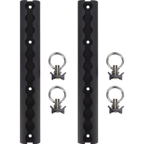 Rail d'arrimage en aluminium épais de 304mm, avec 4 anneaux ronds, pour motos, vtt, motos tout-terrain, camionnettes, noir