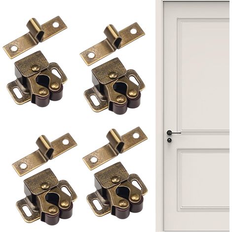 CCYKXA 4 Stück Möbel-Saugnapfschnalle, Schrank-Federriegel, Rollenverschluss, Hardware, Saugnapfriegel für Schrank-Doppeltür, Federverschluss, Saugtürschnalle (1/5)