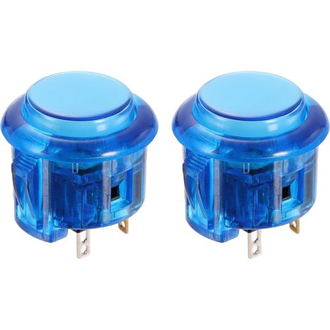 2 Boutons poussoirs LED pour Arcade (24mm) 5A 12/24V Bleu (1/5)